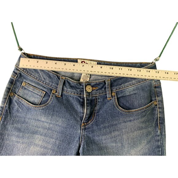 So Womens Size 9 Bootcut  Jeans Flap Back Scorpio Flare Blue Denim DJBS211511 - Picture 7 of 8